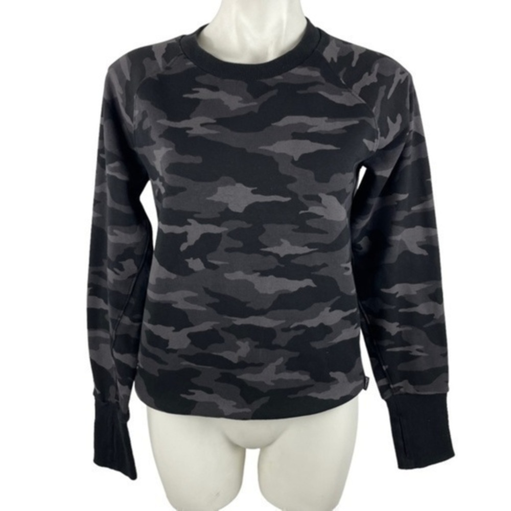 Athleta Triumph Sweater Women Small | Black Gray Camo